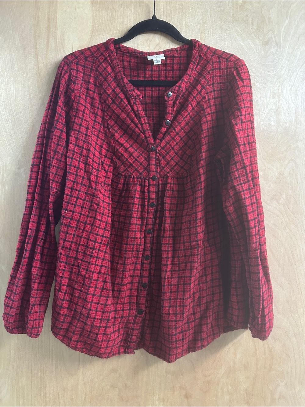 St. John's Bay Red Plaid Button-Down Shirt